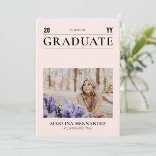 Anuncio de foto de graduación rosa moderno simple