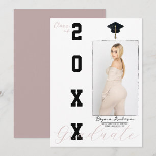 Anuncio de foto de graduación rosa y negro