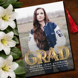 Anuncio de foto de graduación vintage Art Deco