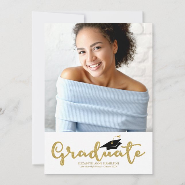 Anuncio de foto de graduado de secundaria con bril (Anverso)