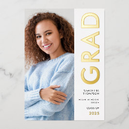 Anuncio de foto de graduado moderno con foil dorad