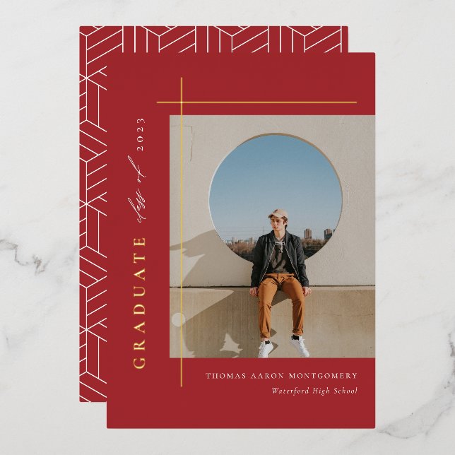 Anuncio de Foto de Graduado Moderno con Holograma  (Anverso/Reverso)