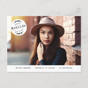 Anuncio de foto de graduado moderno + invitación a