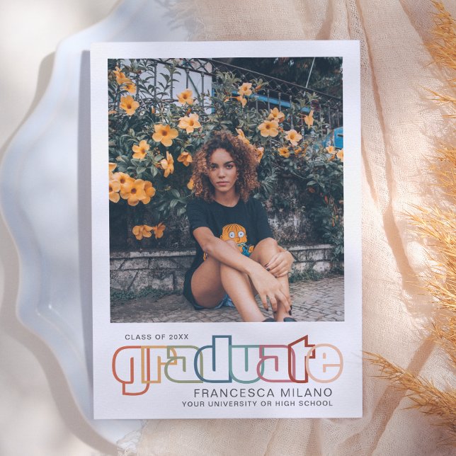 Anuncio de foto de graduado Retro | Arcoíris (Subido por el creador)