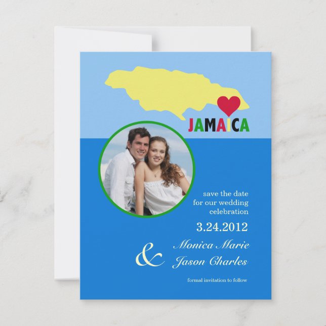 Anuncio de foto de Jamaica para guardar la fecha (Anverso)
