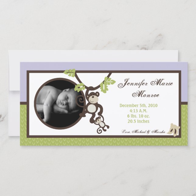 Anuncio de foto de nacimiento de la jungla en tiem (Anverso)