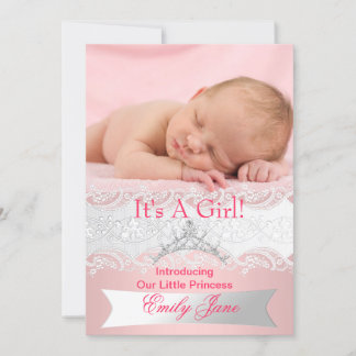 Anuncio de foto de nueva bebé princesa rosa