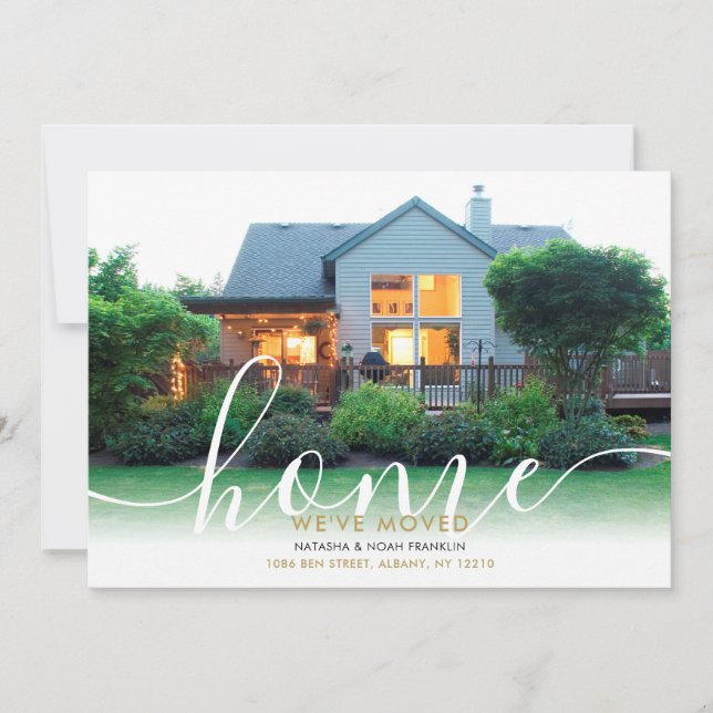 Anuncio de foto de nueva casa con letra cursiva el (Anverso)
