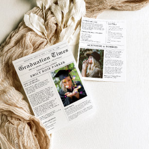 Anuncio de Foto de Periódico de Recuerdo de Gradua