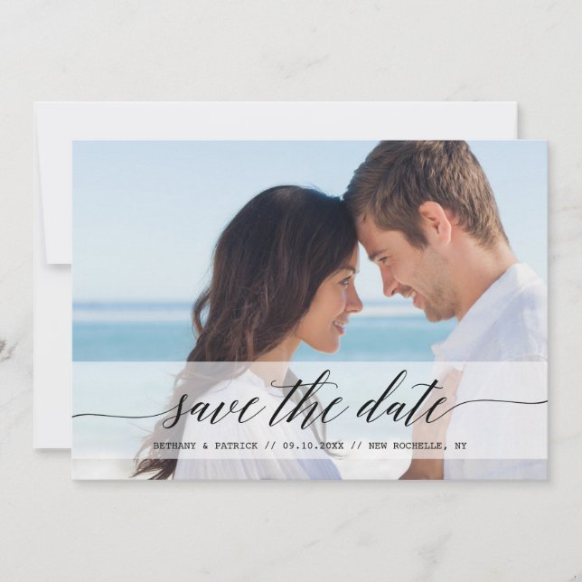 Anuncio de Foto de Save the Date Chic Atemporal (Anverso)