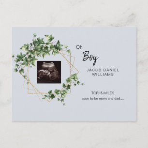 Anuncio de foto de ultrasonido azul pálido Oh Boy