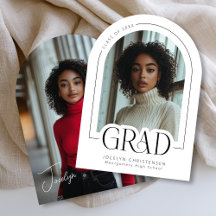 Anuncio de Foto Grad Minimal Moderno Blanco Negro