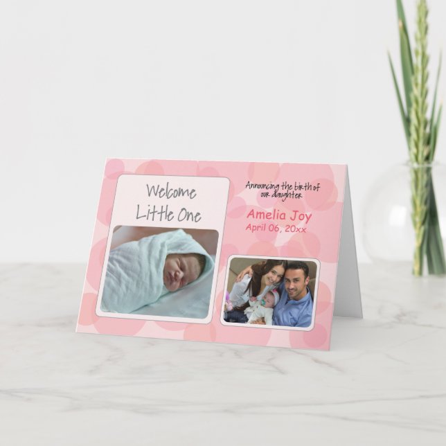 Anuncio de foto y nombre personalizado de bebé beb (Anverso)