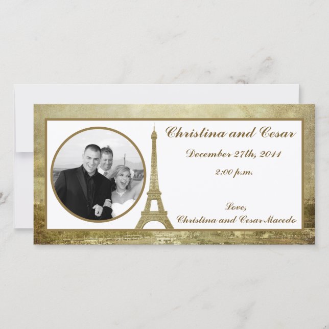 Anuncio de fotos de compromiso 4x8 Vintage París (Anverso)