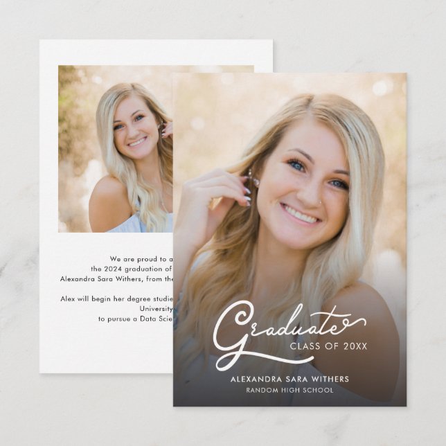 Anuncio de fotos de graduación 2026 Script (Anverso / Reverso)