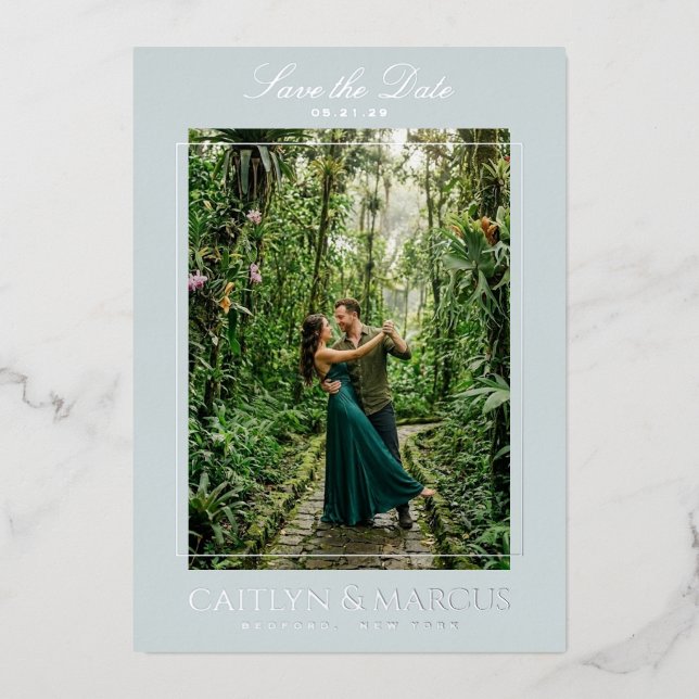 Anuncio de Frame Foil Pressed Save the Date (Anverso)