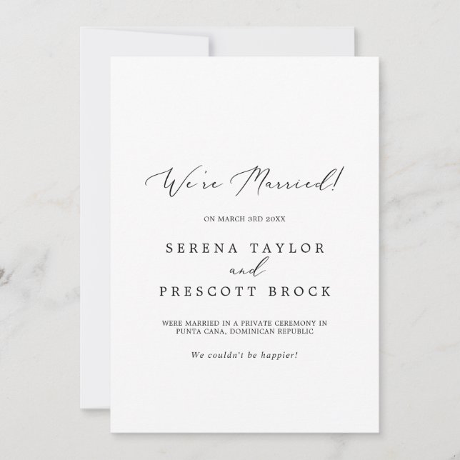 Anuncio de fuga de novios con caligrafía negra del (Anverso)