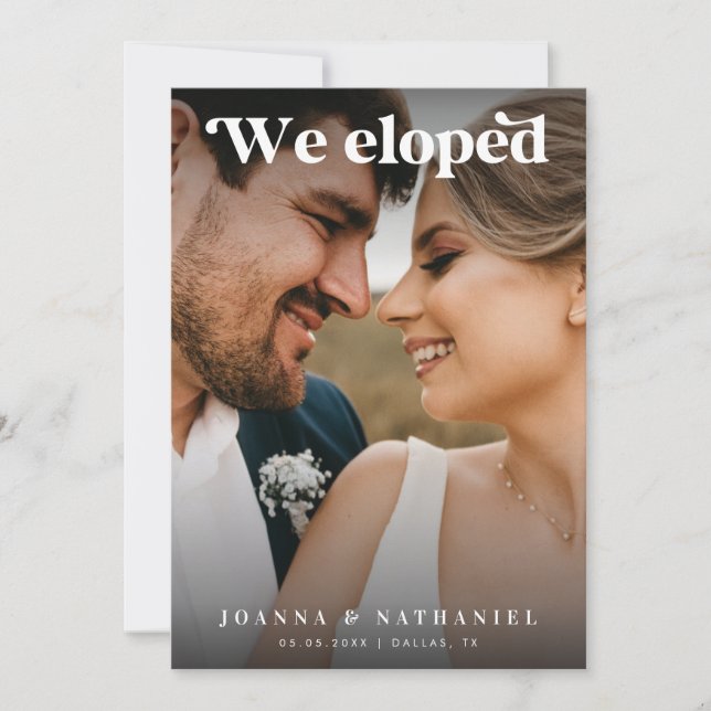 Anuncio de fuga elegante en blanco y negro (Anverso)