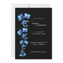 Anuncio de fuga floral negro y azul temperamental