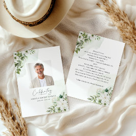 Anuncio de funeral floral blanco de vegetación inv