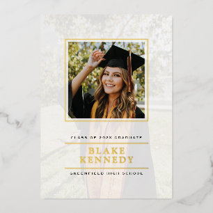 Anuncio de Grad con marco de Vellum Elegance Gold 