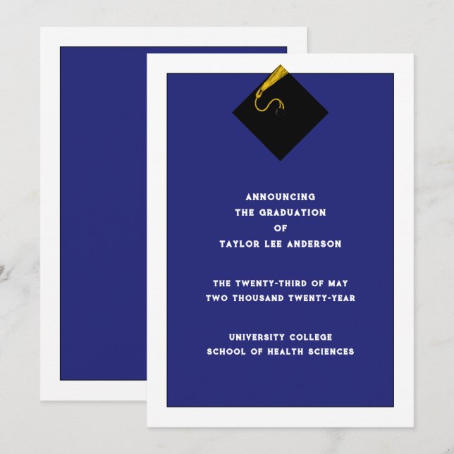 Anuncio de graduación  (Anverso / Reverso)