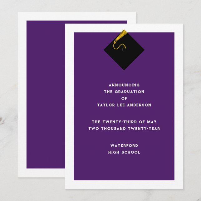 Anuncio de graduación  (Anverso / Reverso)