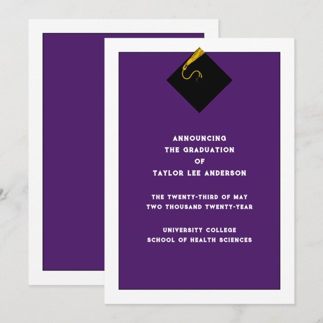 Anuncio de graduación  (Anverso / Reverso)