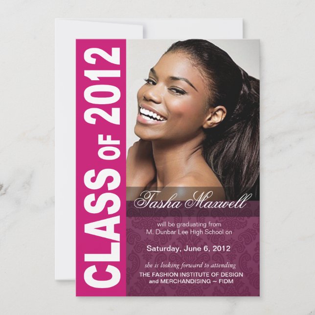 Anuncio de graduación 2012 en negrita y moderno (Anverso)