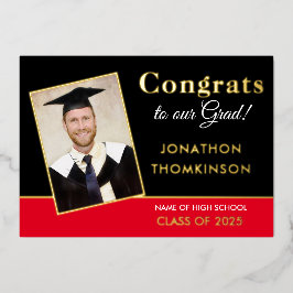 Anuncio de graduación 2025 con foto de papel de or