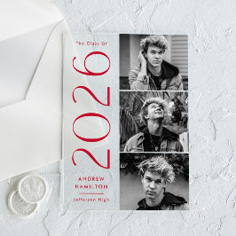 Anuncio de graduación acrílico fotográfico rojo mo