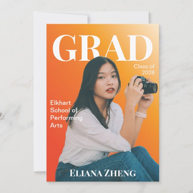 Anuncio de Graduación al Estilo de Bright Magazine (Anverso)