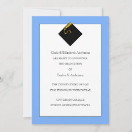 Anuncio de graduación azul claro