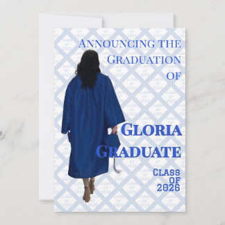 Anuncio de Graduación Azul y Blanco