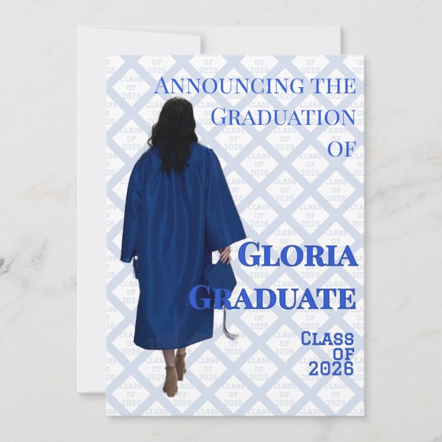 Anuncio de Graduación Azul y Blanco (Anverso)
