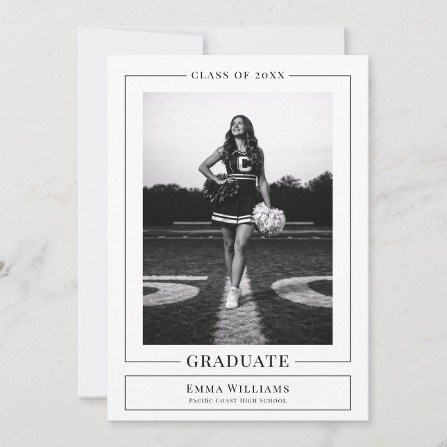 Anuncio de Graduación Blanco Elegante (Anverso)