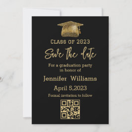 Anuncio de graduación chic de código qr para guard