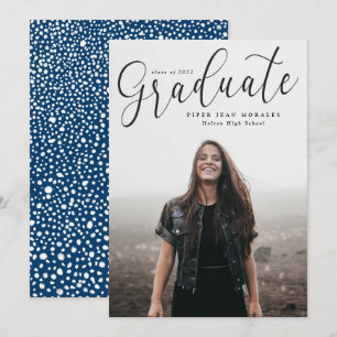 Anuncio de graduación completa de foto de graduado