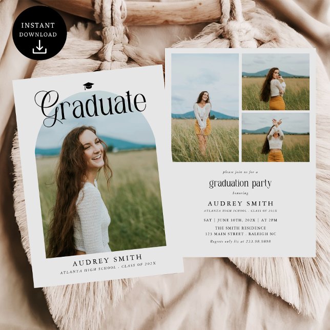 Anuncio de graduación con arco boho moderno 4 foto (Subido por el creador)