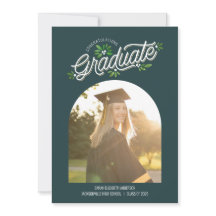 Anuncio de graduación con arco de foto caprichoso