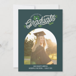 Anuncio de graduación con arco de foto caprichoso