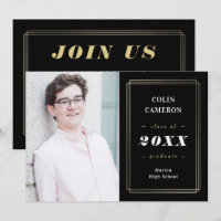 Anuncio de graduación con borde de cadera Invitaci