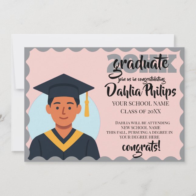 Anuncio de graduación con borde ondulado en la mit (Anverso)