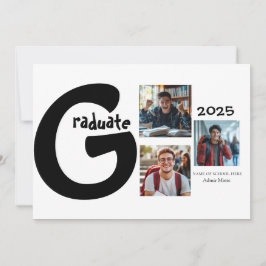 Anuncio de graduación con collage de 3 fotos