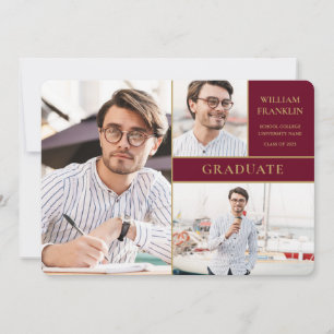 Anuncio de graduación con collage de 3 fotos Burgu