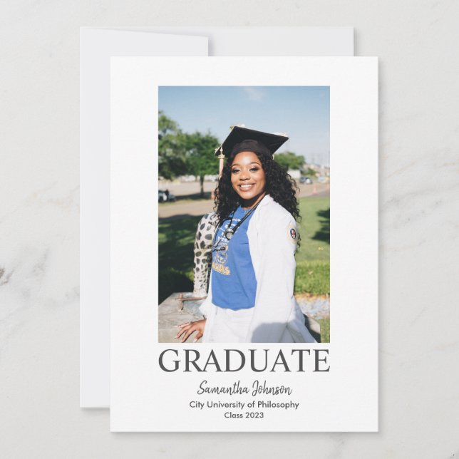 Anuncio de graduación con collage de fotos moderno (Anverso)