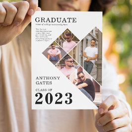 Anuncio de graduación con cuadrícula de fotos múlt