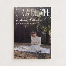 Anuncio de graduación con dos fotos de dinero anti