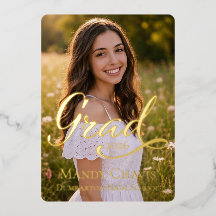 Anuncio de graduación con foil con 5 fotos