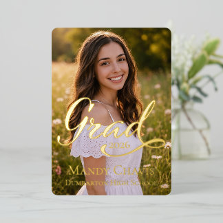 Anuncio de graduación con foil con 5 fotos